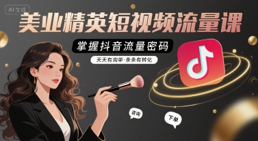 美业精英短视频流量课，掌握抖音流量密码，天天有询单，条条有转化| 网创圈