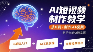 AI短视频制作教学，从0到1制作AI视频| 网创圈