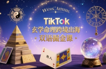 TikTok玄学命理跨境出海双语掘金课，手把手教你用命理知识精准直击海外用户痛点| 网创圈