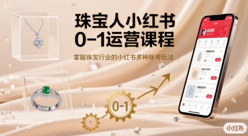珠宝人小红书0-1运营课程，掌握珠宝行业的小红书多种账号玩法| 网创圈