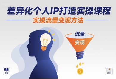 差异化个人IP打造实操课程，实操流量变现方法| 网创圈