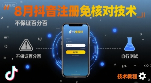 8月抖音注册免核对技术，不保证百分百，自测| 网创圈