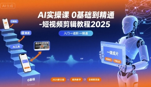 AI实操课0基础到精通-短视频剪辑教程2025| 网创圈