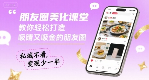朋友圈美化课堂，教你轻松打造，吸睛又吸金的朋友圈，私域不看，变现少一半| 网创圈