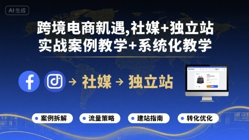 跨境电商新机遇，社媒+独立站，实战案例教学+系统化教学| 网创圈