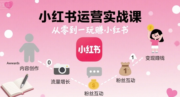 小红书运营实战课，从零到一玩賺小红书| 网创圈