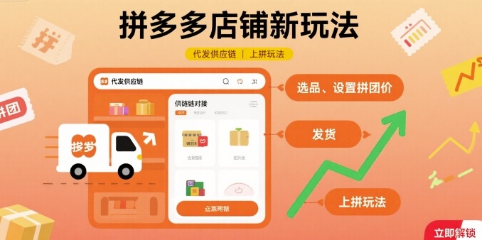 拼多多店铺新玩法，代发供应链上拼玩法| 网创圈