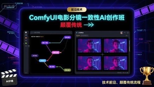 ComfyUI电影分镜一致性AI创作班，前沿技术，颠覆传统| 网创圈