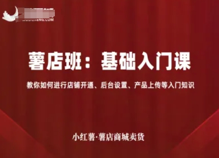 小红薯薯店商城卖货，基础入门课，教你如何进行店铺开通、后台设置、产品上传等入门知识| 网创圈