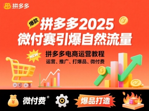 拼多多2025微付赛引爆自然流量，拼多多电商运营教程，运营、推广、打爆品、微付费| 网创圈