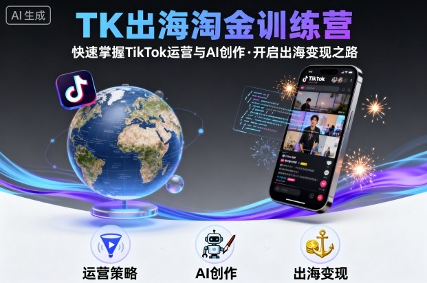 TK出海淘金训练营，助你快速掌握TikTok运营与AI创作，开启出海变现之路| 网创圈