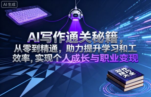AI写作通关秘籍，从零到精通，助力提升学习和工作效率，实现个人成长与职业变现| 网创圈