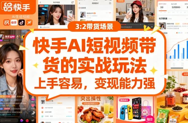 快手ai短视频带货的实战玩法，上手容易，变现能力强| 网创圈