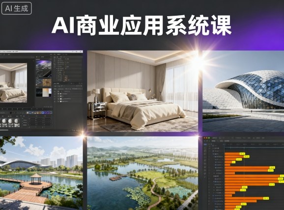 AI商业应用系统课，室内-软装-建筑-景观，智能设计+效果图+动画画实战| 网创圈