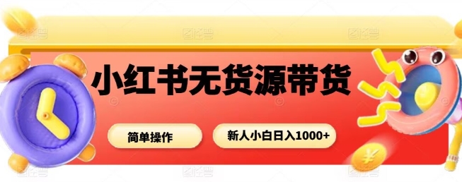 小红书无货源带货项目，简单无脑，新人小白日入多张| 网创圈