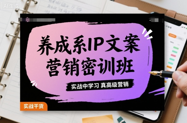 养成系IP文案营销密训班，实战中学习真高级营销| 网创圈