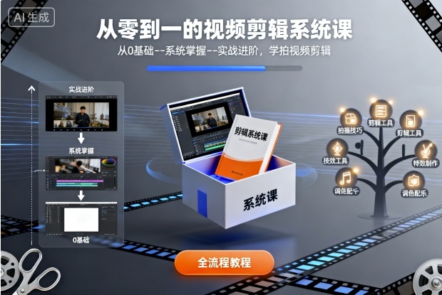 从零到一的视频剪辑系统课，从0基础–系统掌握–实战进阶，学拍视频剪辑| 网创圈