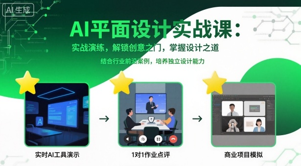 AI平面设计实战课，实战演练，解锁创意之门，掌握设计之道| 网创圈