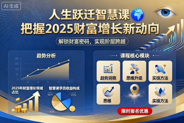 人生跃迁智慧课，把据2025财富增长新动向| 网创圈