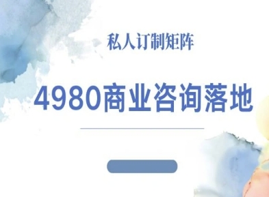 4980商业咨询师落地课程-ip运营高客单教程| 网创圈