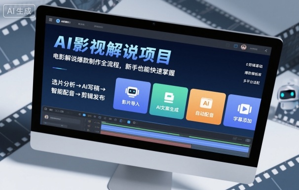 AI影视解说项目，电影解说爆款制作全流程，新手也能快速掌握| 网创圈
