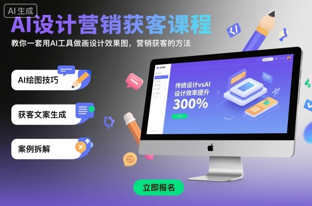 AI设计营销获客课程，教你一套用AI工具做画设计效果图，营销获客的方法| 网创圈
