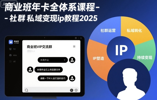 商业班年卡全体系课程-社群私域变现ip教程2025| 网创圈