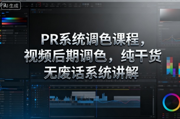 PR系统调色课程，视频后期调色，纯干货无废话系统讲解| 网创圈