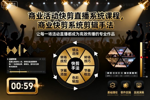 商业活动快剪直播系统课程，商业快剪系统剪辑手法| 网创圈