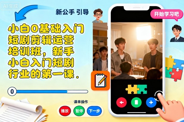 小白0基础入门短剧剪辑运营培训班，新手小白入门短剧行业的第一课| 网创圈