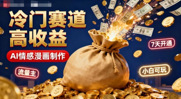 公众号冷门赛道，用AI做情感漫画，7天开通流量主，操作简单，小白可玩| 网创圈