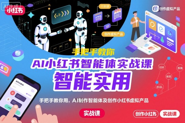 AI小红书智能体实战课，手把手教你用AI制作智能体及创作小红书虚拟产品，提效+内容商业化| 网创圈