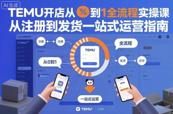 TEMU开店从0到1全流程实操课，从注册到发货一站式运营指南| 网创圈