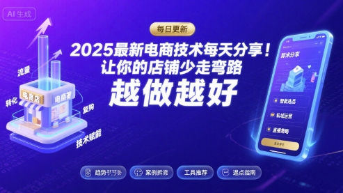 2025最新电商技术每天分享，让你的店铺少走弯路，越做越好(更新11月)| 网创圈