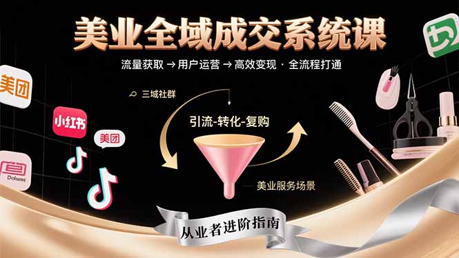 美业全域成交系统课程：帮助美业从业者打通从流量获取到高效变现全流程| 网创圈
