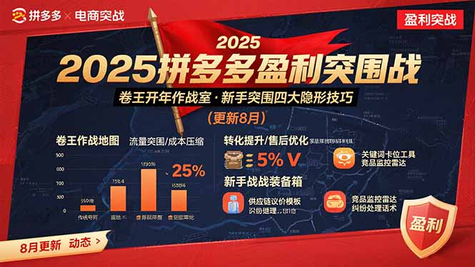2025拼多多盈利突围战：卷王开年作战室，新手突围四大隐形技巧(更新8月| 网创圈