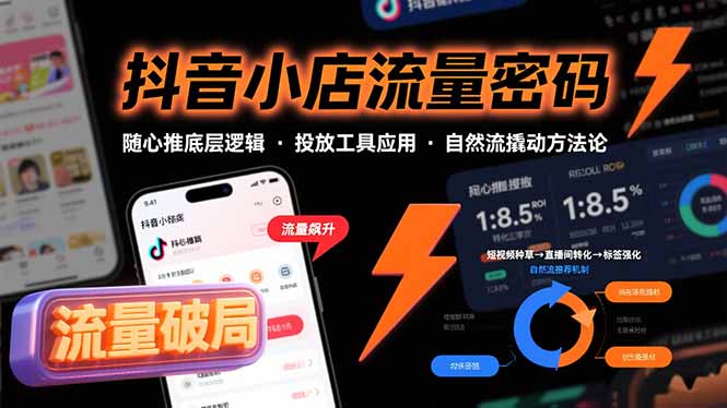 抖音小店流量密码，随心推底层逻辑，投放工具应用，自然流撬动核心方法论| 网创圈