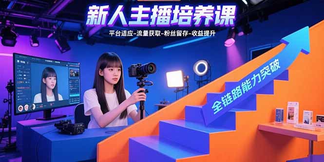 新人主播培养课：平台适应-流量获取-粉丝留存-收益提升 全链路能力突破| 网创圈