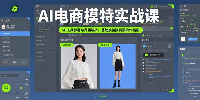 AI电商模特实战课，SD工具部署与界面解析，基础换装换背景操作指南| 网创圈