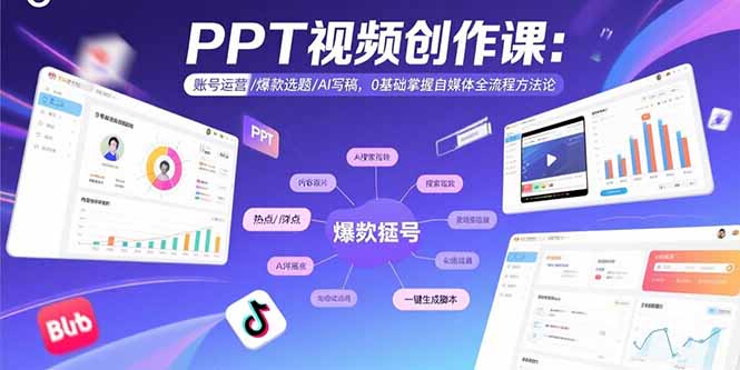 PPT视频创作课：账号运营/爆款选题/AI写稿，0基础掌握自媒体全流程方法论| 网创圈