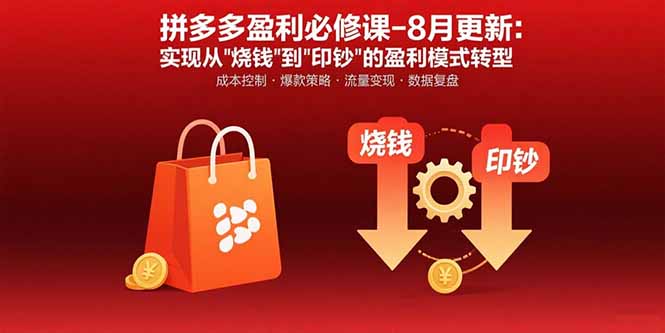拼多多盈利必修课-8月更新：突破运营瓶颈 实现从烧钱到印钞的盈利模式转型| 网创圈