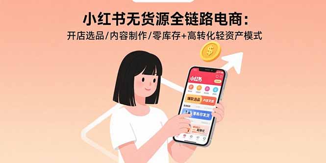 小红书无货源全链路电商：开店选品/内容制作/零库存+高转化轻资产模式| 网创圈