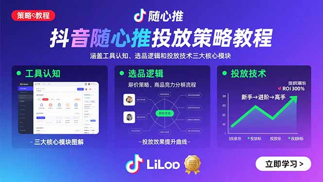 抖音随心推投放策略教程：涵盖工具认知、选品逻辑和投放技术三大核心模块| 网创圈