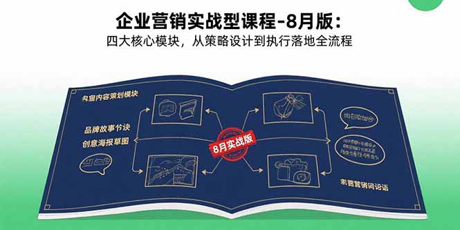 企业营销实战型课程-8月版：四大核心模块，从策略设计到执行落地全流程| 网创圈