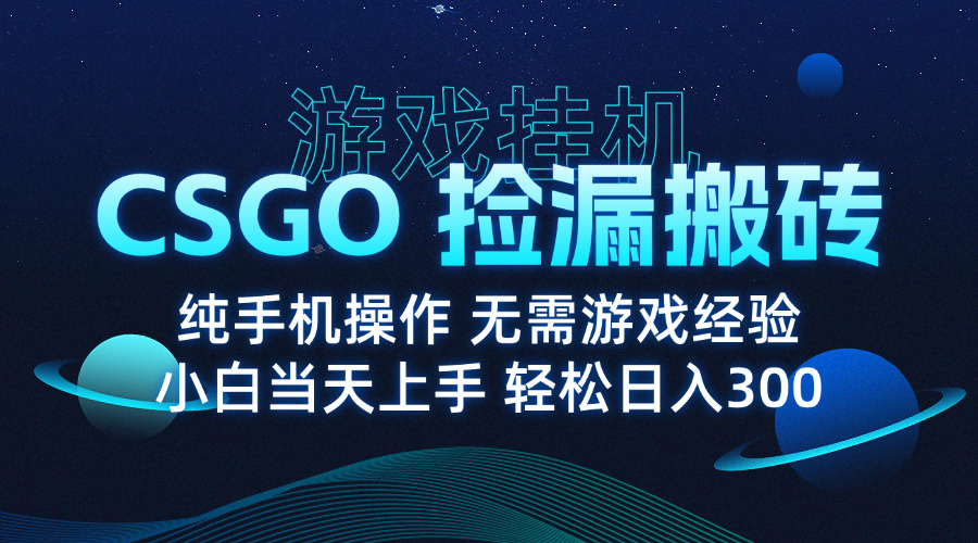 8月最新游戏搬砖，CSGO纯挂机，不需要玩游戏，实现真挂机，月入1W+| 网创圈