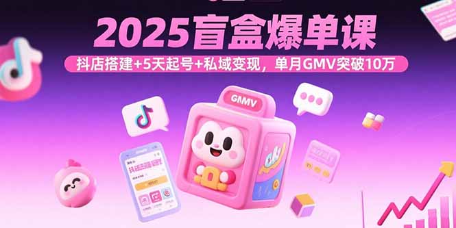 2025盲盒爆单课，抖店搭建+5天起号+私域变现，单月GMV突破10万| 网创圈