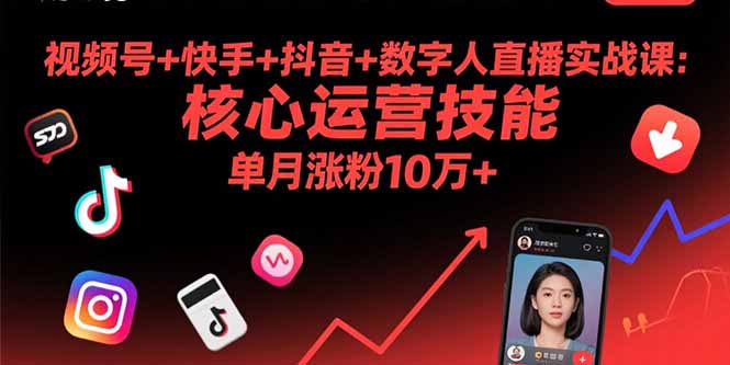 视频号+快手+抖音+数字人直播实战课(9月| 网创圈