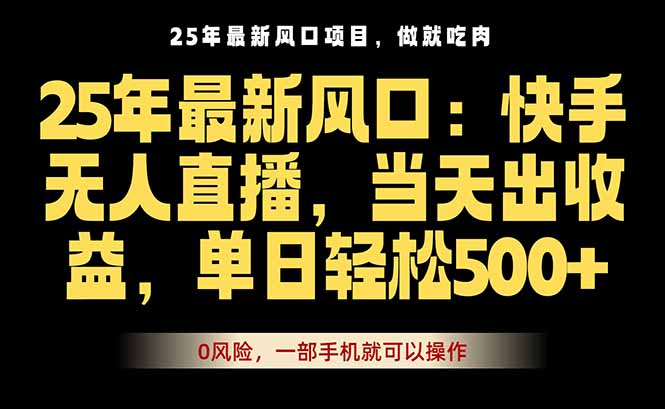 25年最新无人直播玩法，当天秒出单，一部手机就可操作| 网创圈