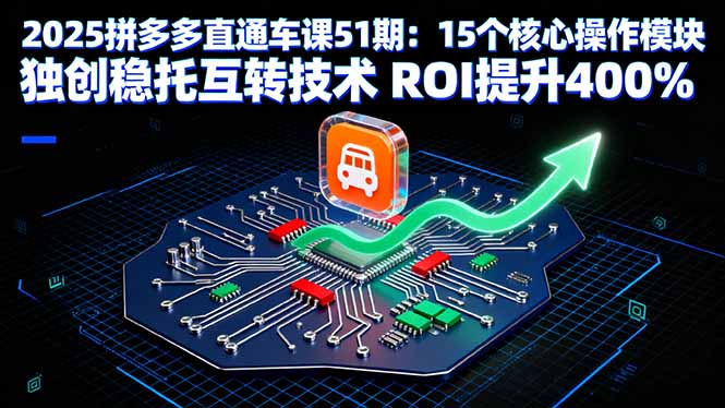 2025拼多多直通车课51期：15个核心操作模块 独创稳托互转技术 ROI提升400%| 网创圈