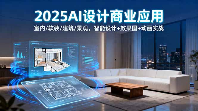 2025AI设计商业应用：室内/软装/建筑/景观，智能设计+效果图+动画实战| 网创圈